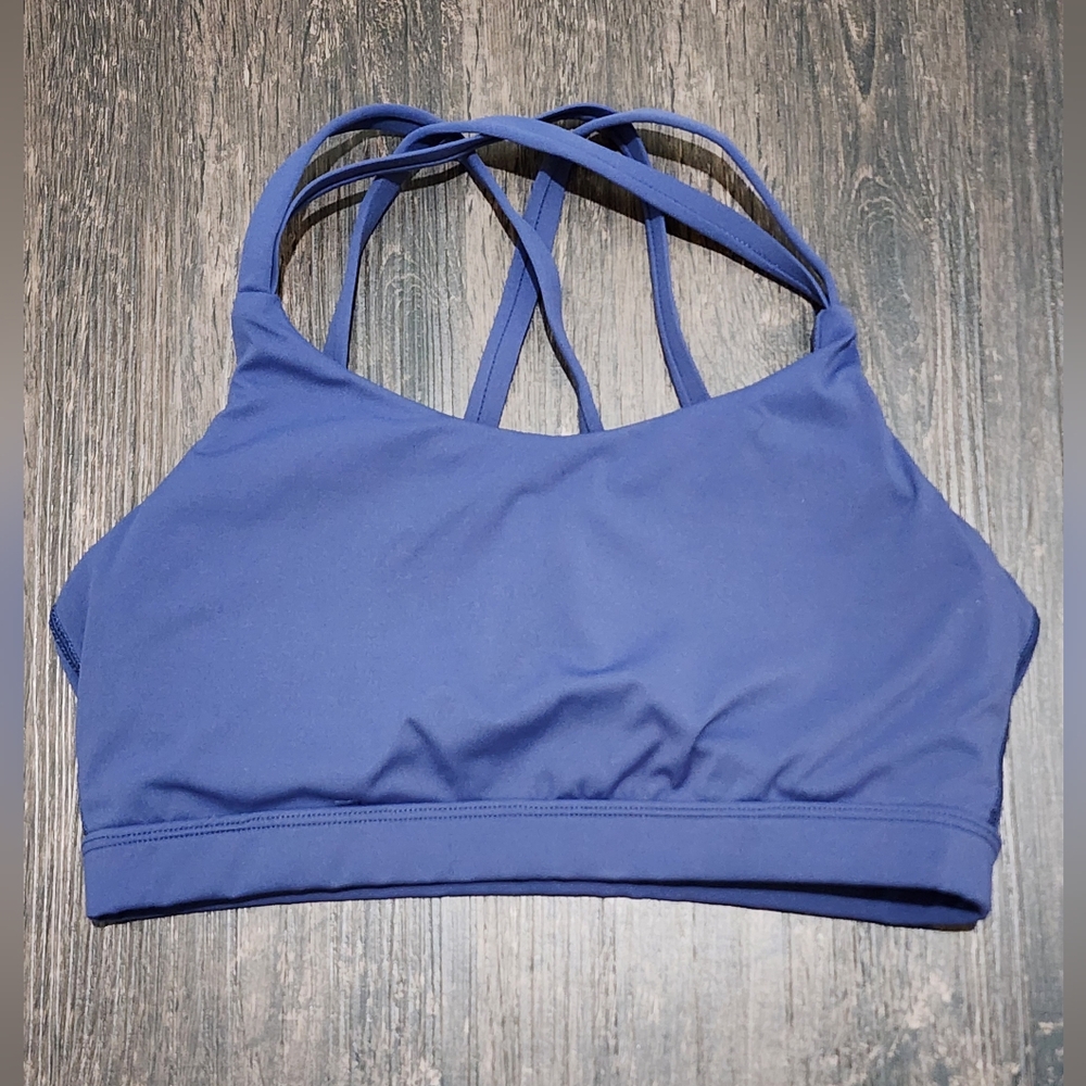 Women's Blue Strappy Sports Bra